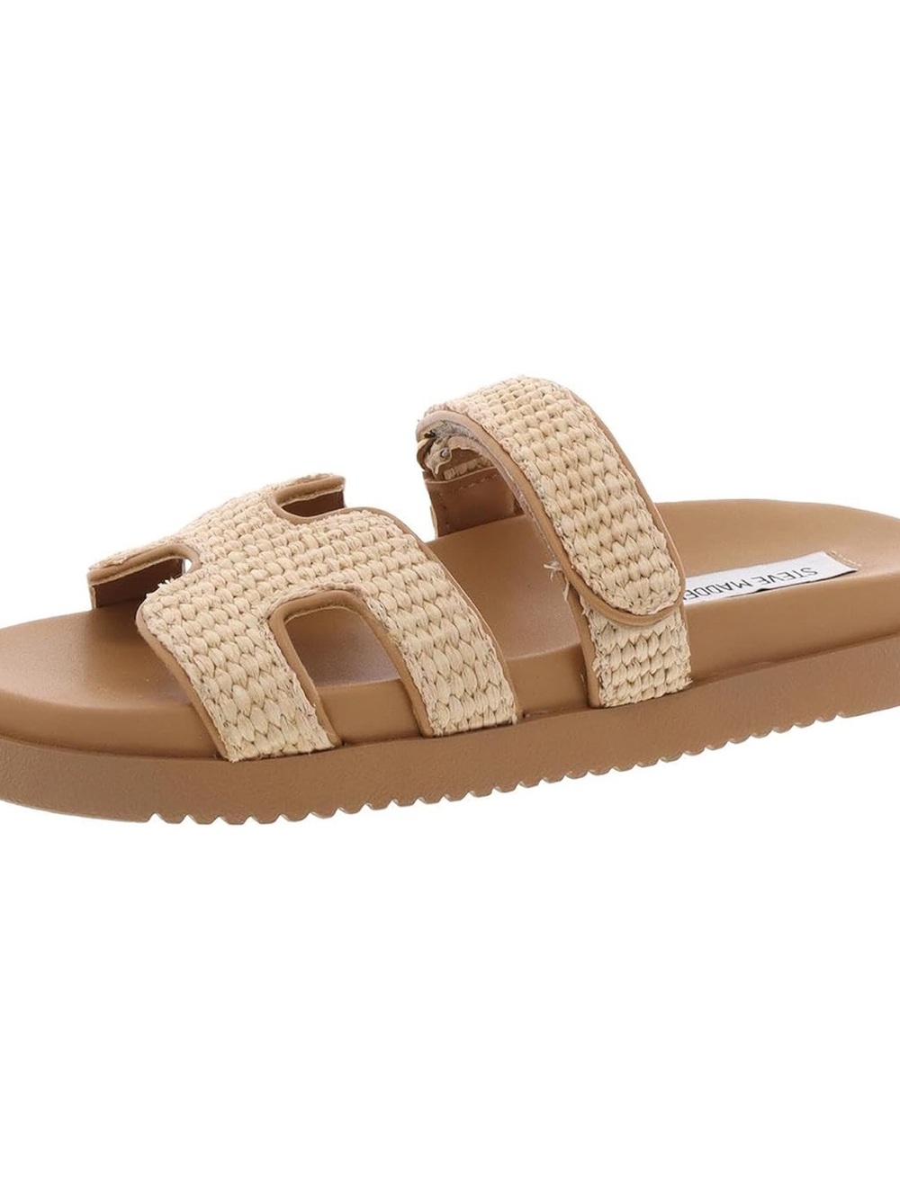 Steve Madden Beige Woven Slide Sandals